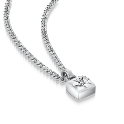DIAMOND ASTERISK NECKLACE(SQUARE)(2SN1682)SV925 ネックレス｜スター