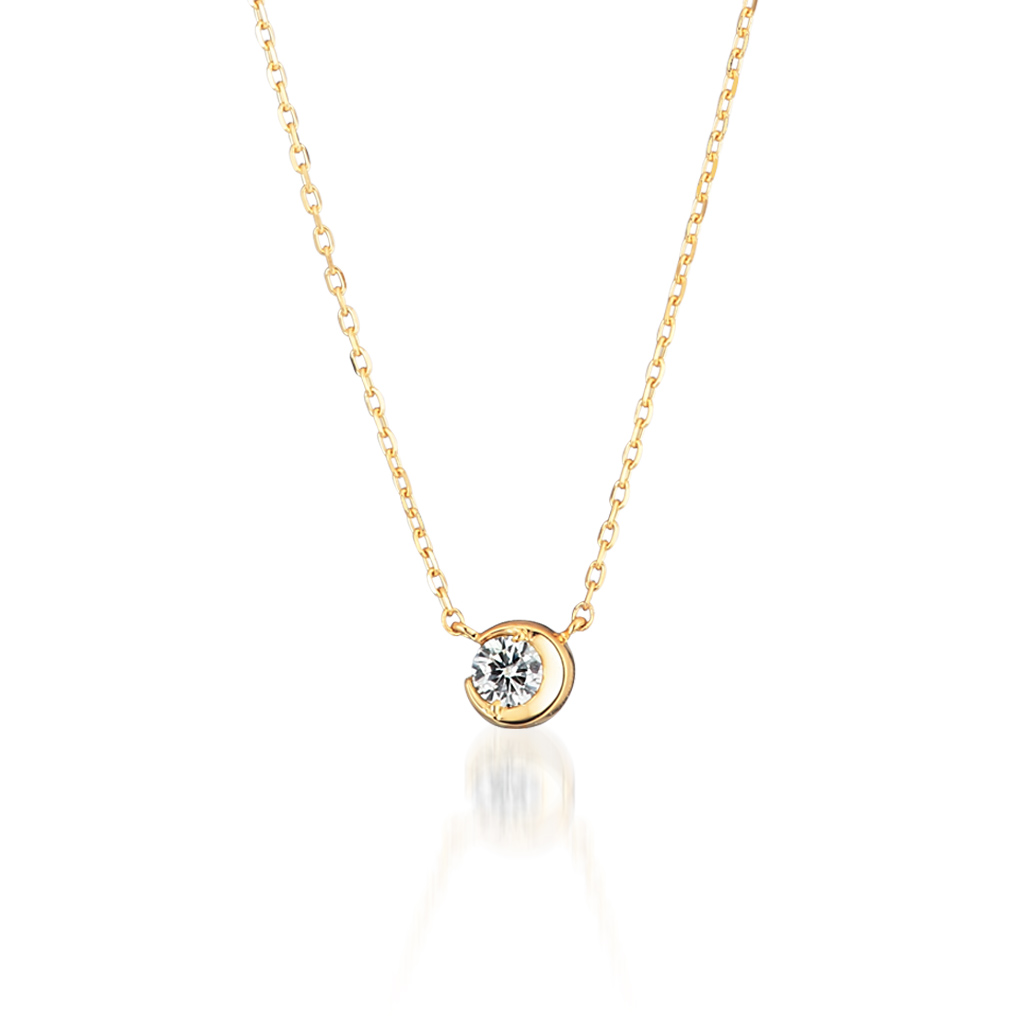 ネックレスMOON SETTING DIAMOND NECKLACE 0.06ct(2ZN1606)｜スター ...