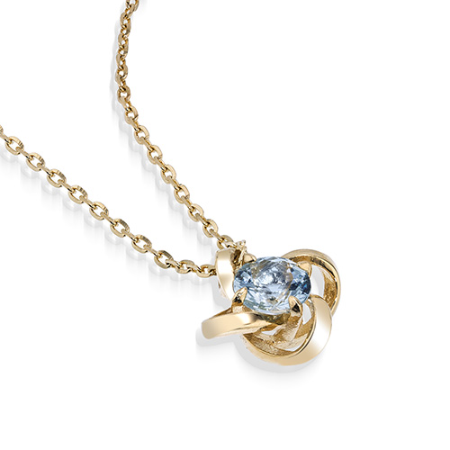 FOUR RAYED FLOWER NECKLACE (アクアマリン)(2JN1176)K10 ネックレス