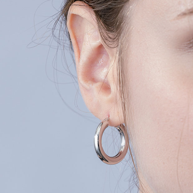 PUFFY HOOP PIERCED EARRING(2.2cm/片耳用)(2JP1053)K10 ピアス