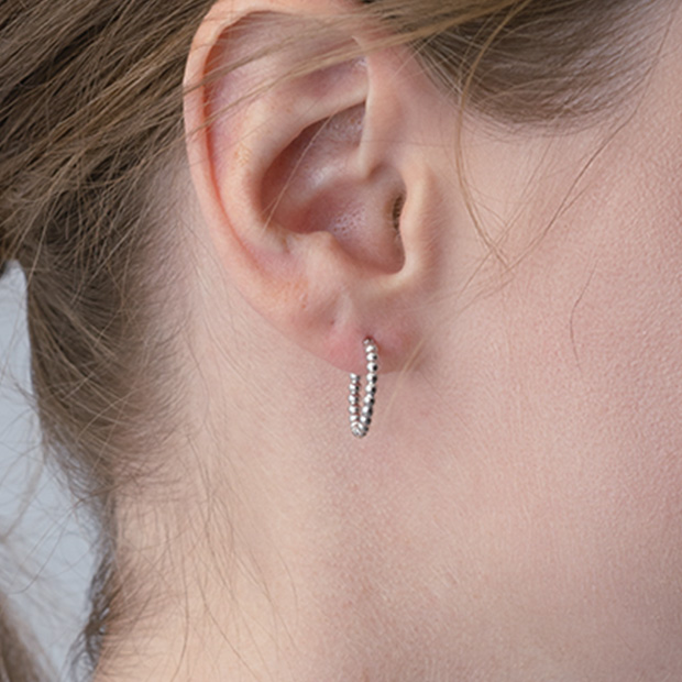BALL HOOP PIERCED EARRING(1.5cm/片耳用)(2JP1044)K10 ピアス｜スター