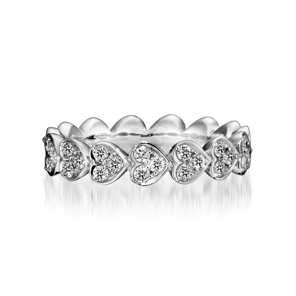 リングHEART ROUND HALF ETERNITY RING(L)(1XR0544)｜スタージュエリー 