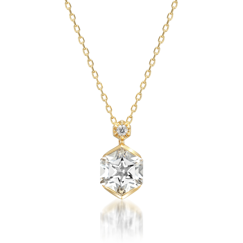 ネックレスWHITE TOPAZ HONEYCOMB NECKLACE(2JN7385)STAR JEWELRY GIRL 