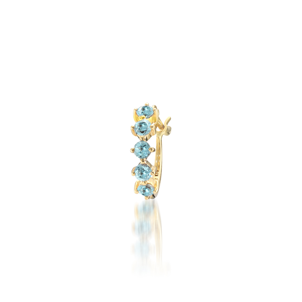 ピアスBLUE TOPAZ MINI HOOP PIERCED EARRING(2JP7941)STAR JEWELRY