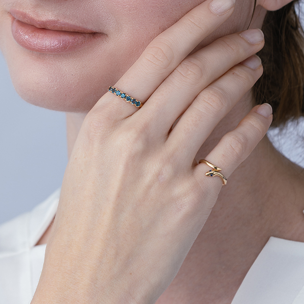PYTHON KNOT PINKIE RING(2JR0518)K10 ピンキーリング｜スター