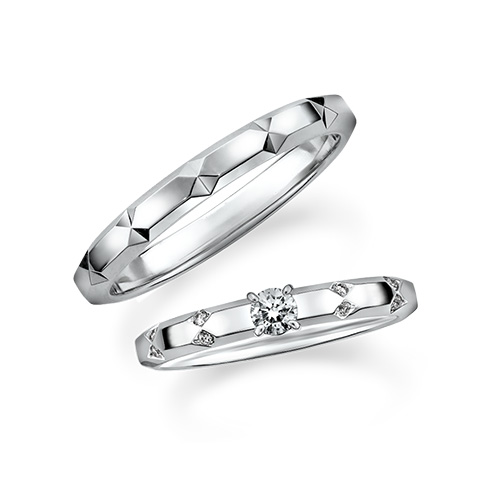 Moon Stream」MARRIAGE RING(2PR0663)Pt950 マリッジリング