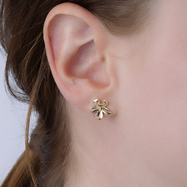 TRANSPARENT FLOWER PIERCED EARRING(片耳用)(2JP1026)K10 ピアス 