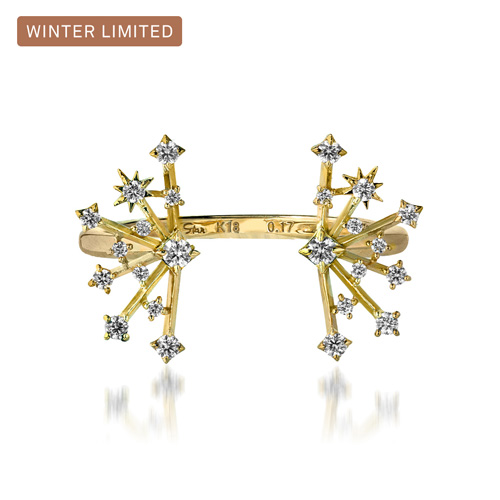 Winter限定】STARLIGHT CLUSTER RING(1ZR1270)K18 リング｜スター