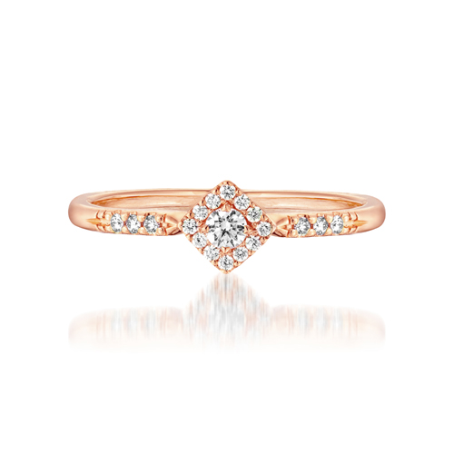 リング(通常サイズ)DIAMOND SQUARE HALO RING(2ZR1599)｜スター 