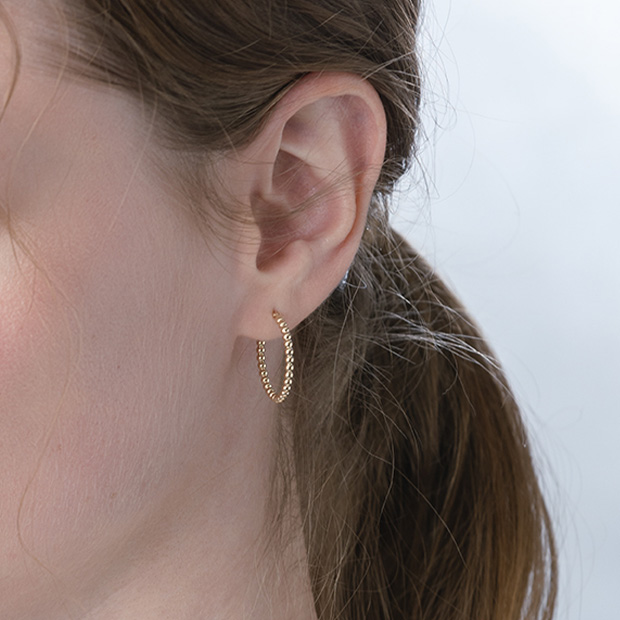 スタージュエリー ボールフープ ピアス 片耳用② BALL HOOP PIERCED EARRING(2.0cm/片耳用)(2JP1043)K10 ピアス