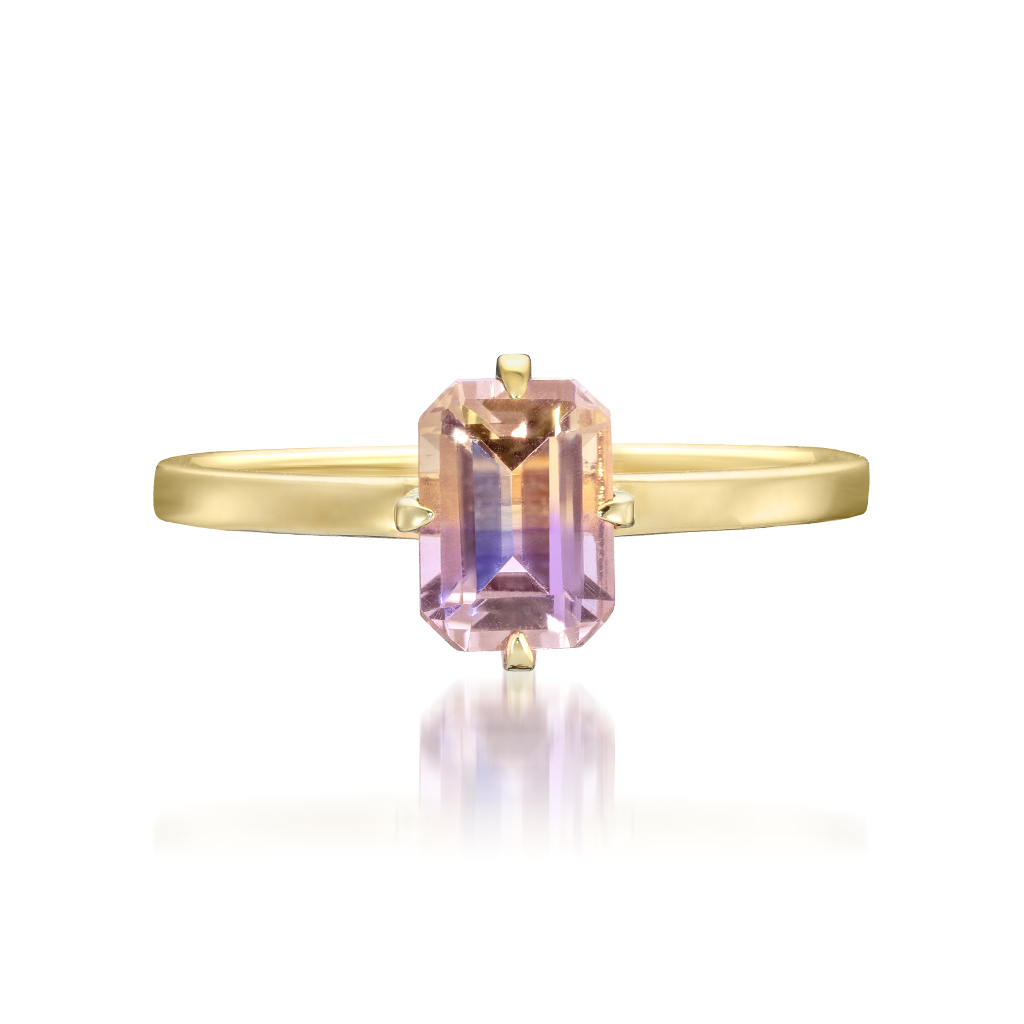 K10 リング OCTANGLE AMETRINE(11月の誕生石 シトリン)