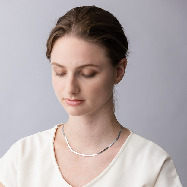 FLAT HERRINGBONE CHAIN（M）(2JK0256)K10WG チェイン｜スター
