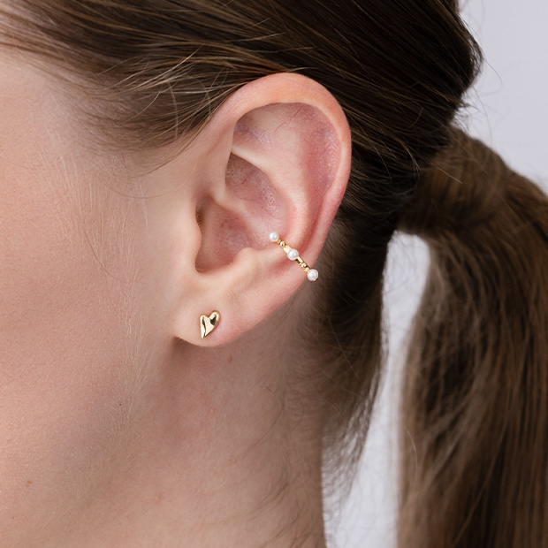 ⭐️美品⭐️スタージュエリーK10 ピアス＆イヤーカフ パール　(片耳用)完売商品！ PEARL EAR CUFF(片耳用)(2JE0098)K10 イヤーカフ｜スター