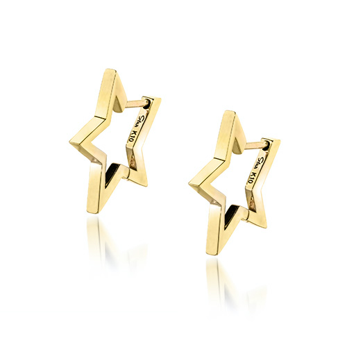 STAR CLICK HOOP PIERCED EARRINGS(2JP1027)K10 ピアス｜スター