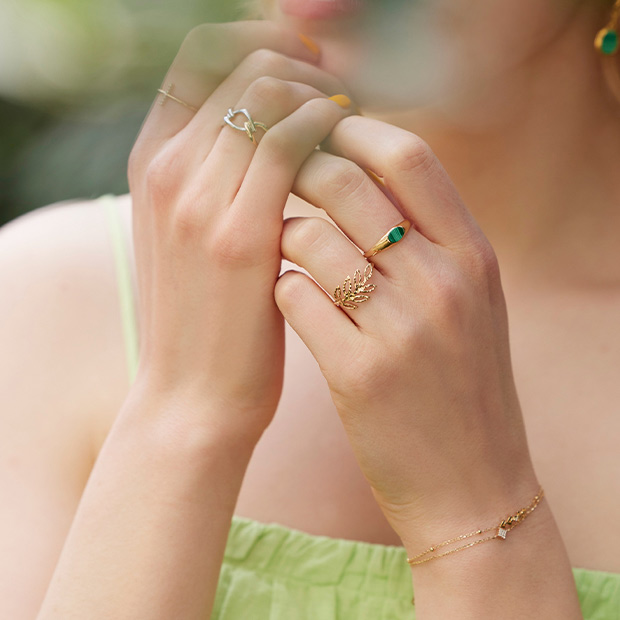 リング(通常サイズ)MALACHITE RING(2JR7229)STAR JEWELRY GIRL (スター