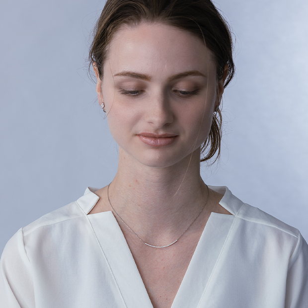 【STAR JEWELRY】プラチナ ラインネックレス⟡.·*. DIAMOND LINE NECKLACE(2ZN2399)K18 ネックレス｜スター
