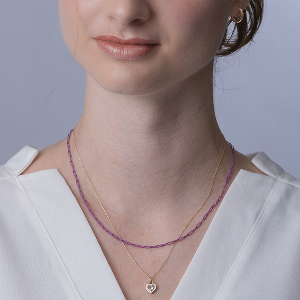 COLOR ON COLORS CHAIN NECKLACE(パープル)(2SK0661)SV925/K10