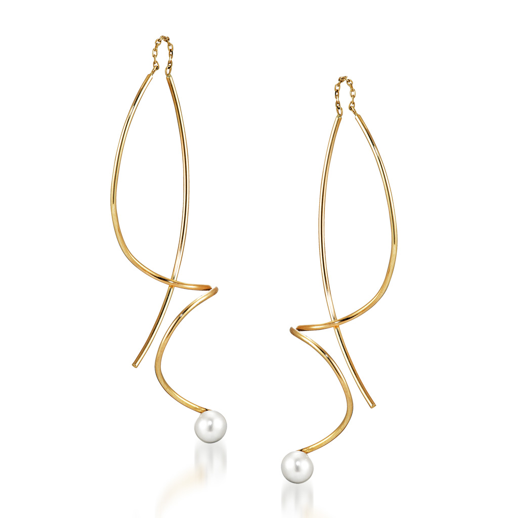 PEARL LINE PIERCED EARRINGS(2JP7629)STAR JEWELRY GIRL (スター