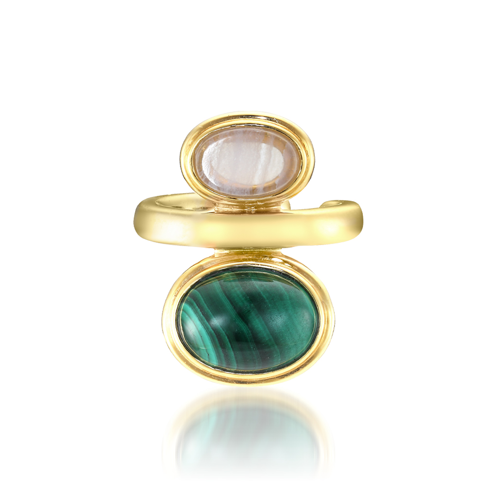 イヤーカフMALACHITE/BLUE LACE AGATE EAR CUFF(2SE7036)STAR JEWELRY