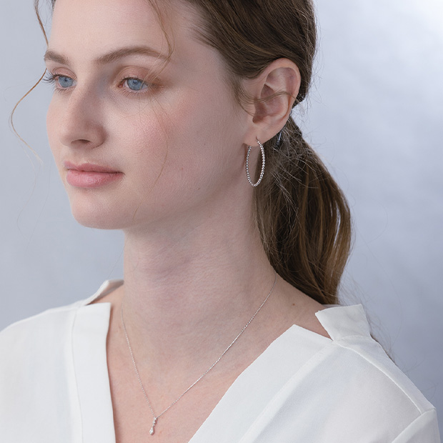 BALL HOOP PIERCED EARRING(3.1cm/片耳用)(2JP1046)K10 ピアス｜スター