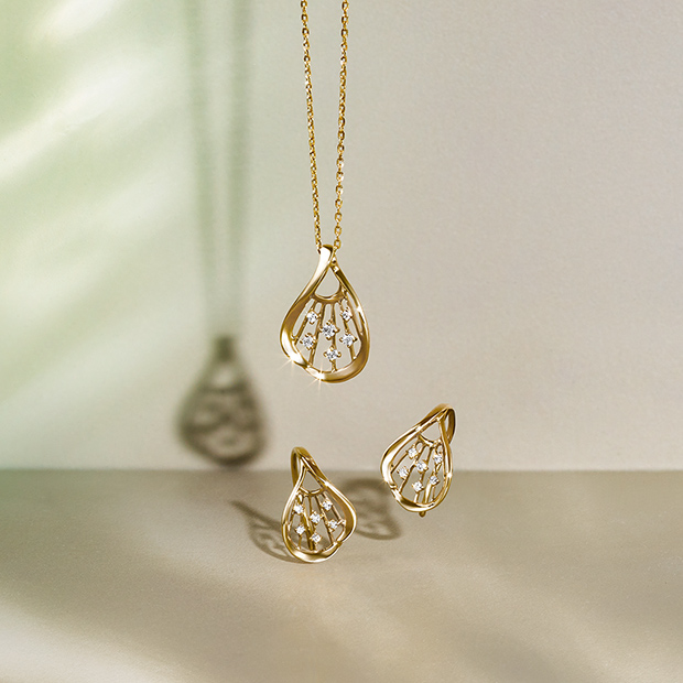 DIAMOND PETAL VEINS NECKLACE(2JN1188)K10 ネックレス|スター DIAMOND PETAL VEINS NECKLACE(2JN1188)K10 ネックレス|スター
