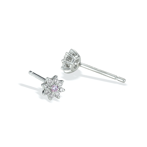GARDEN HALO PINK DIAMOND PIERCED EARRINGS(1XP0414)Pt950 ピアス
