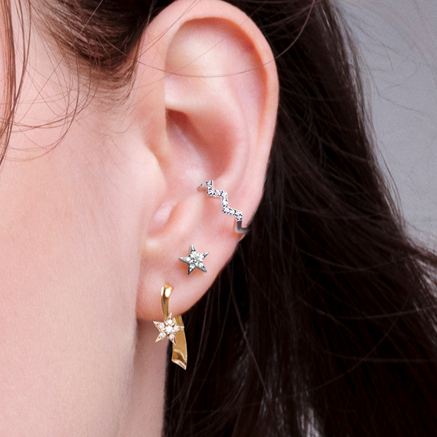 STAR of STARS PIERCED EARRINGS(1ZP0938)K18 ピアス｜スター