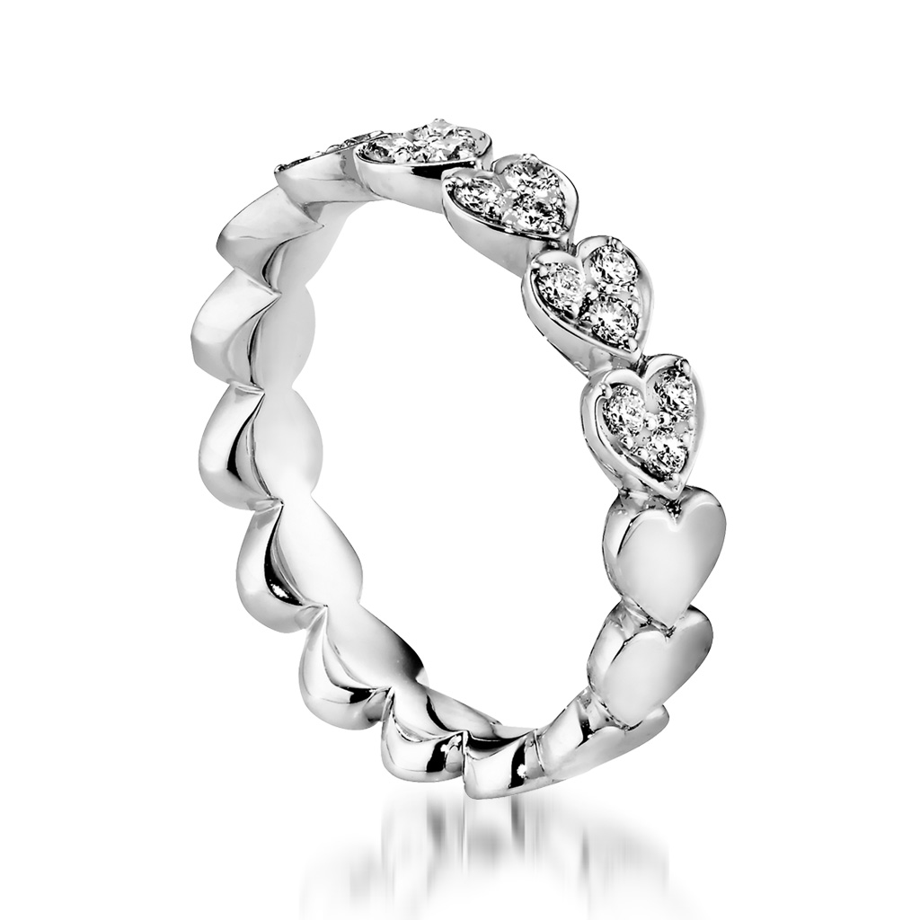 リングHEART ROUND HALF ETERNITY RING(L)(1XR0544)｜スタージュエリー 