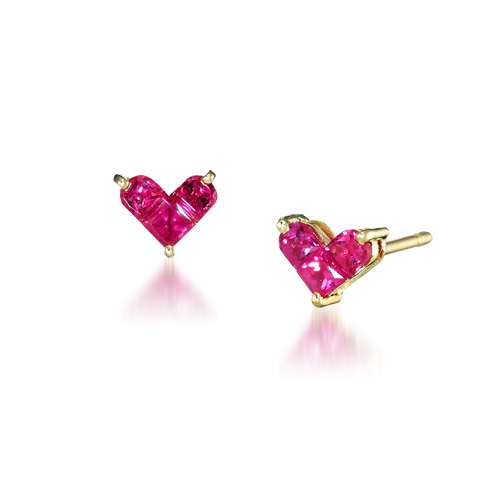 ピアスMYSTERIOUS HEART RUBY PIERCED EARRINGS(2ZP1419)｜スター