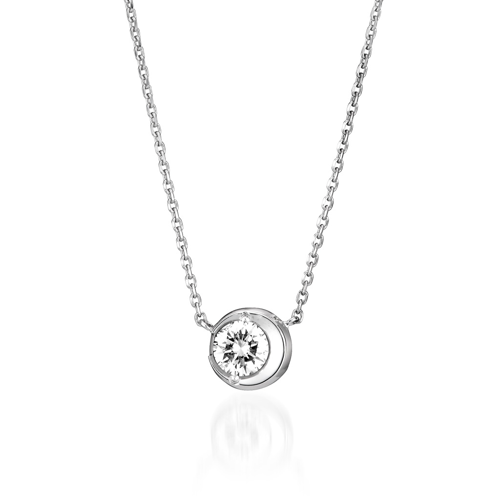 MOON SETTING DIAMOND NECKLACE 0.10ct