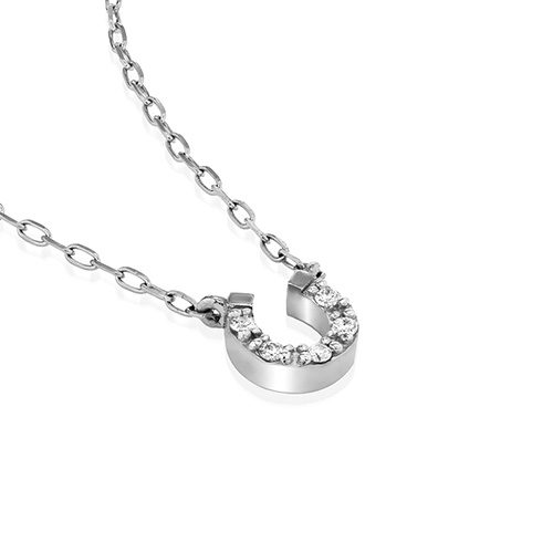 DIAMOND SKINNY NECKLACE(HORSESHOE/WG)(2JN1160)K10 ネックレス 