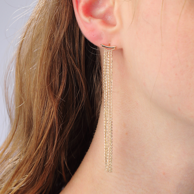 ピアスLONG FRINGE CHAIN PIERCED EARRING(2JP0881)｜スター