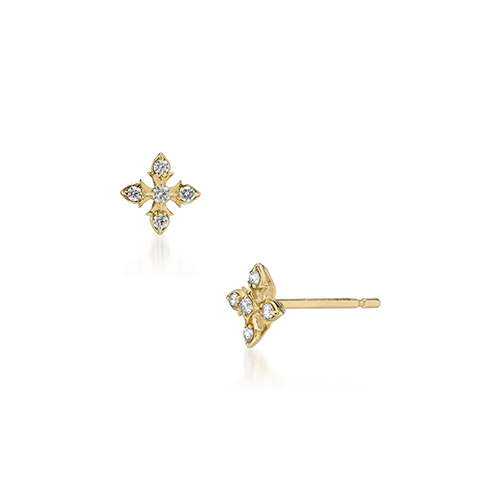 DIAMOND FOLIAGE PIERCED EARRINGS(2JP1168)K10 ピアス｜スター