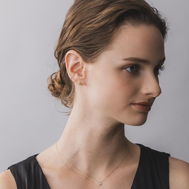 MOON&SUN PIERCED EARRINGS(2JP0909)K10 ピアス｜スター