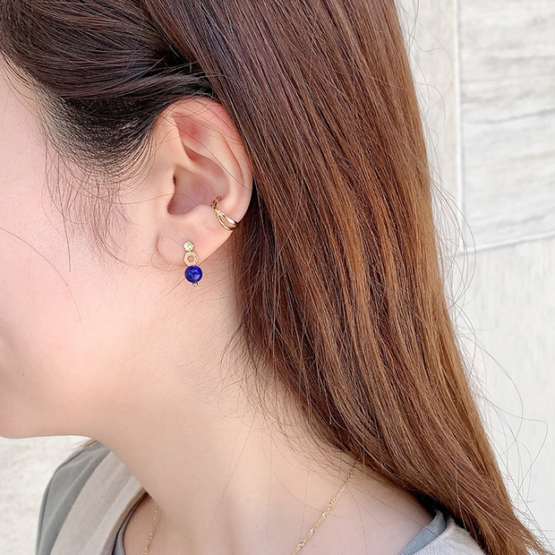 ピアスLAPIS LAZULI/PERIDOT PIERCED EARRING(2JP7981)STAR JEWELRY