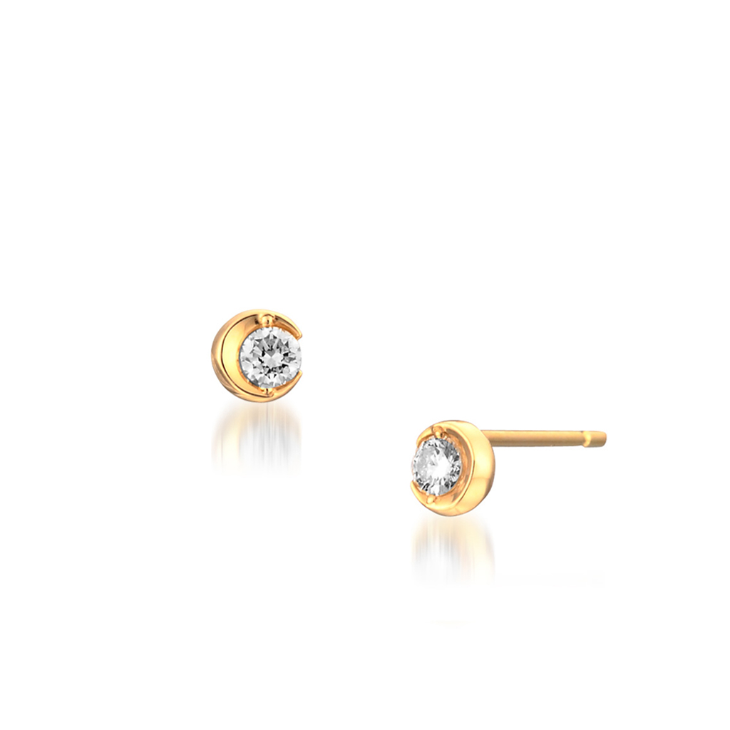 ピアスMOON SETTING DIAMOND PIERCED EARRINGS 0.12ct(2ZP1174 ...