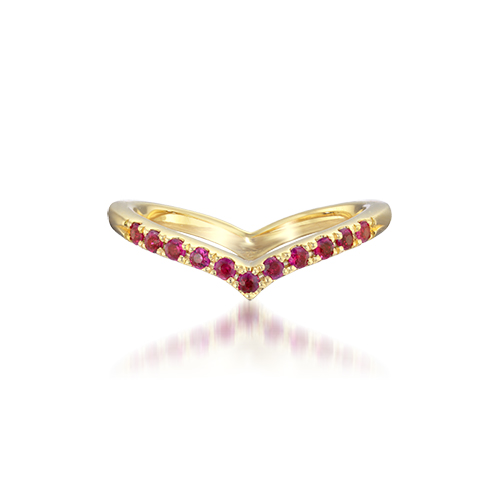 RUBY HEART PINKIE RING