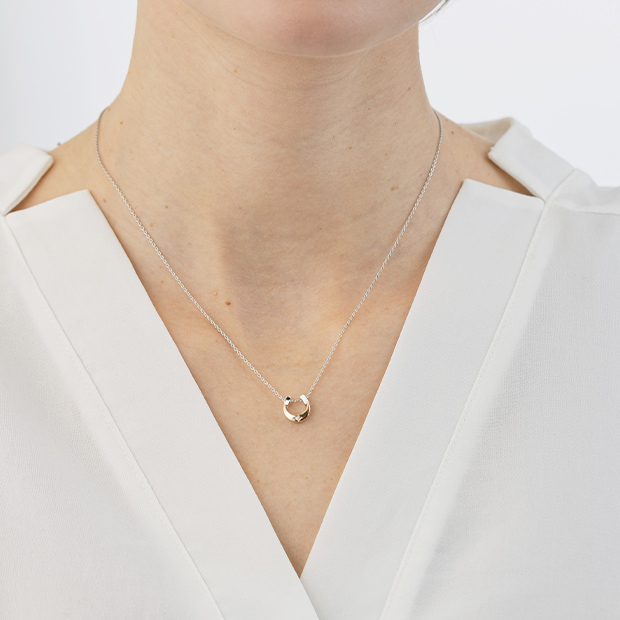 DIAMOND HORSESHOE NECKLACE(2SN1661)SV925/K10 ネックレス｜スター