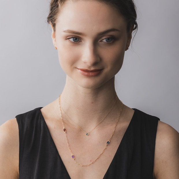 BLUE TOPAZ MOON NECKLACE(2JN0996)K10 ネックレス|スター BLUE TOPAZ MOON NECKLACE(2JN0996)K10 ネックレス|スター