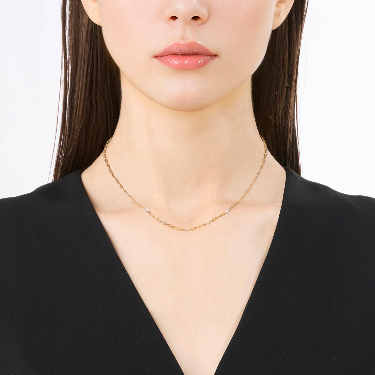 COMBINATION DIAMOND STATION NECKLACE(1ZN1201)K18/Pt950 ネックレス