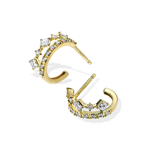 GLIMMER CLUSTER PIERCED EARRINGS(1ZP0967)K18 ピアス｜スター