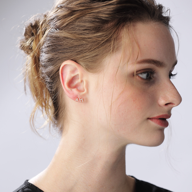 DIAMOND INITIAL PIERCE (N)(片耳用)(2ZP1604)K18 ピアス｜スター