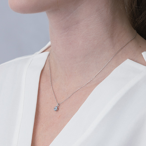 AQUAMARINE NECKLACE(2XN0478)Pt950 ネックレス｜スター