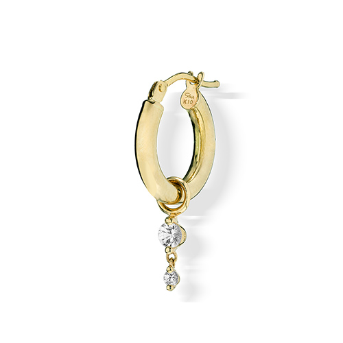 HOOP EARRING CHARM WHITE SAPPHIRE(S)(2JC0142)K10 ピアスチャーム