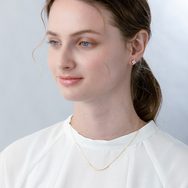 BRIGHTEST STAR DIAMOND PIERCED EARRINGS(L)(1ZP0923)K18