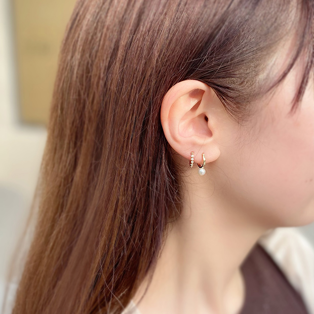 ピアスPEARL HOOP PIERCED EARRING(2JP7925)STAR JEWELRY GIRL (スター