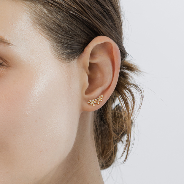 BLOOMING STAR PIERCED EARRING(片耳用)(2ZP1674)K18 ピアス｜スター