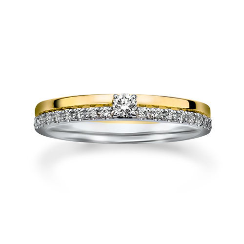 Two Make One」MARRIAGE RING(2PR0789)Pt950/K18 マリッジリング