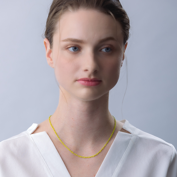 COLOR ON COLORS CHAIN NECKLACE(ライムグリーン)(2SK0655)SV925