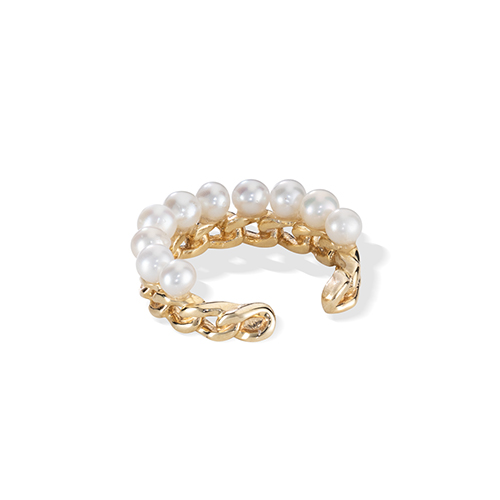CHAIN PEARL EAR CUFF(2JE0183)K10 イヤーカフ|スター CHAIN PEARL EAR CUFF(2JE0183)K10 イヤーカフ|スター